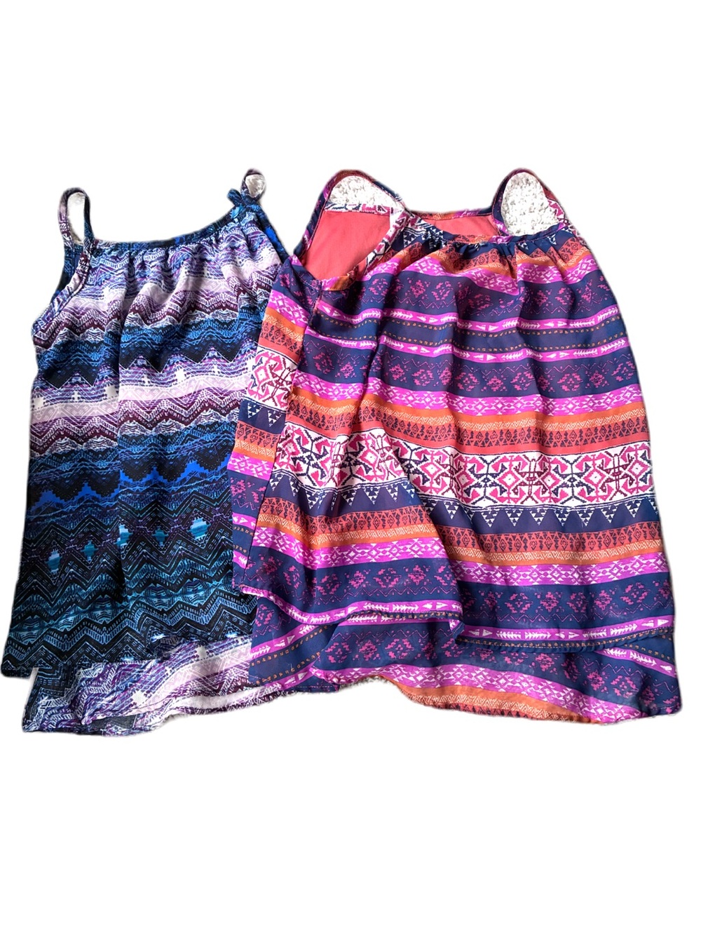🎇🎆3for$9 Beautees Women’s Navy and Purple Patterned Tank Tops